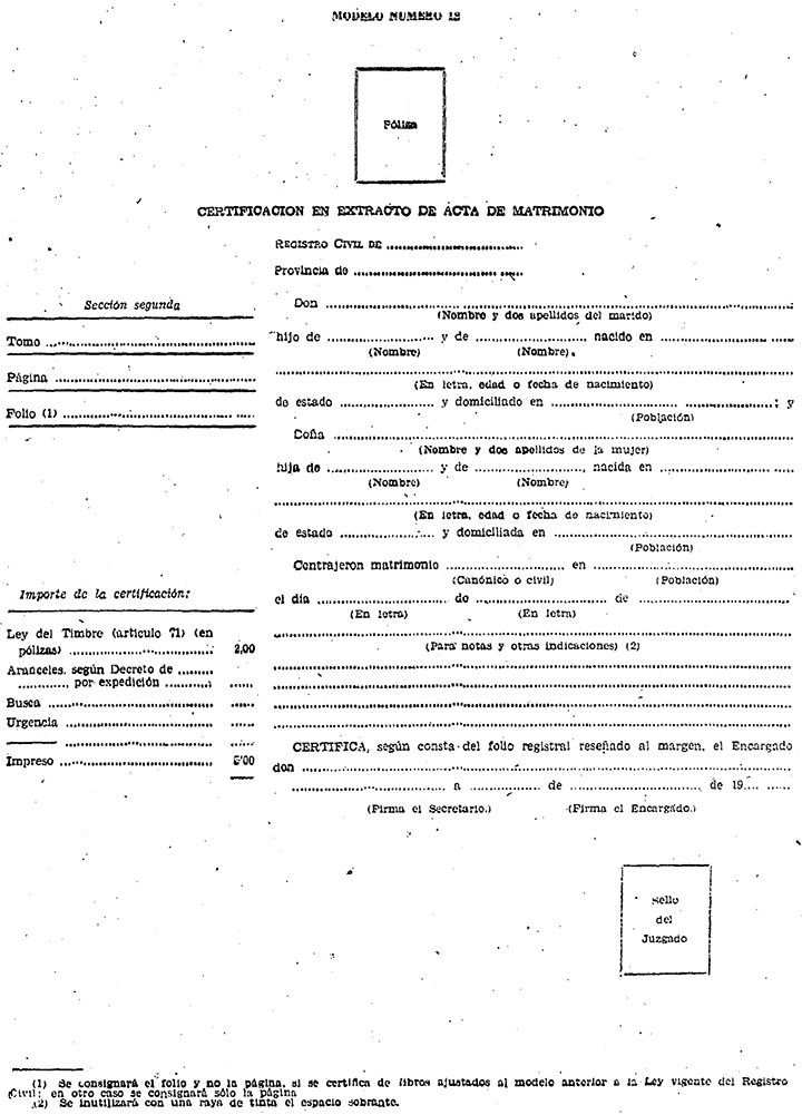 BOE.es - BOE-A-1959-900 Orden de 24 de diciembre de 1958 por la que se dan  distintas normas concernientes a la puesta en vigor de la Ley del Registro  Civil de 8 de