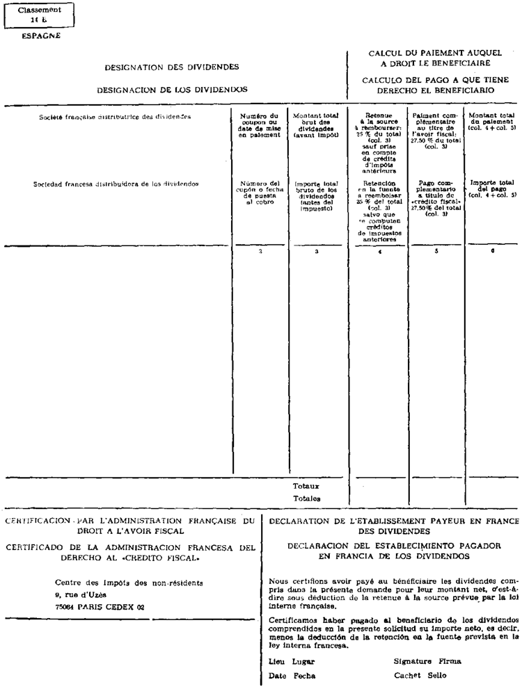 BOE-A-1978-22996 Orden de 28 de abril de 1978 sobre aplicación de  determinados artículos del Convenio entre España y Francia para evitar la  doble imposición en materia de Impuestos sobre la Renta y