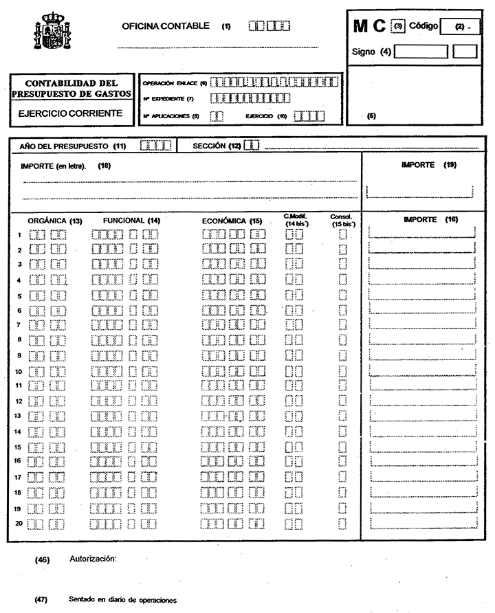 BOE.es - BOE-A-1996-2749 Orden de 1 de febrero de 1996 por la que se  aprueban los documentos contables a utilizar por la Administración General  del Estado.