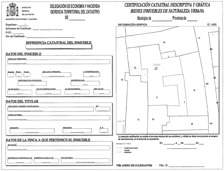 BOE.es - BOE-A-1999-8516 Instrucción de 26 de marzo de 1999, de la  Dirección General de los Registros y del Notariado, sobre certificaciones  catastrales descriptivas y gráficas a los efectos de constancia documental