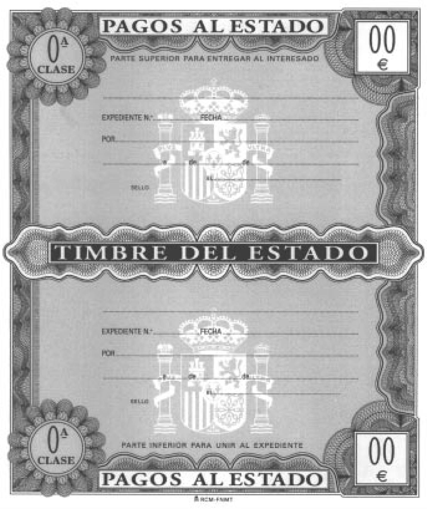 BOE-A-2001-19668 Orden de 11 de octubre de 2001 por la que se aprueban los  modelos de Timbres del Estado con sus valores en euros.