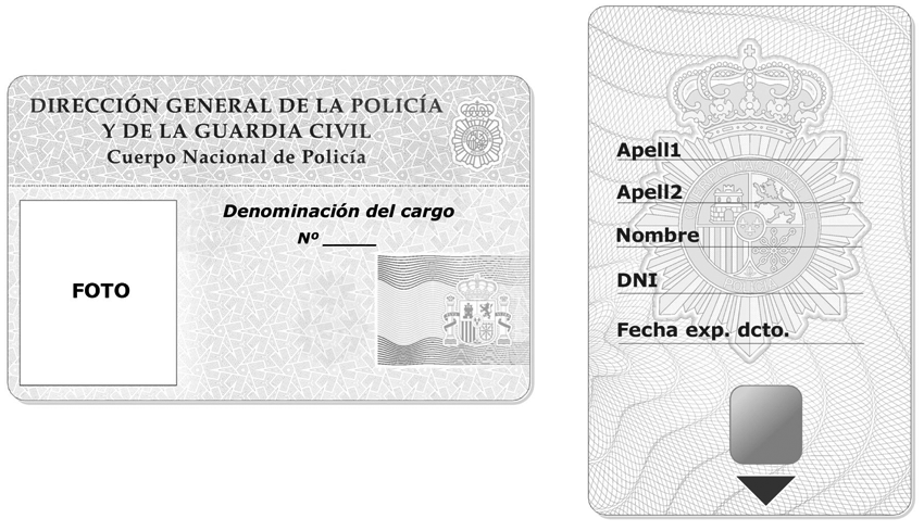 BOE.es - BOE-A-2007-6604 Orden INT/761/2007, de 20 de marzo, por la que se  aprueba el nuevo modelo de carné profesional de los funcionarios del Cuerpo  Nacional de Policía y otros documentos identificativos