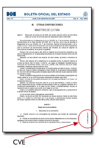 Location of the electronic verification code on the PDF pages of the official gazette